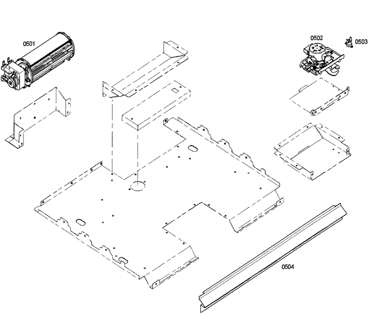 Vent Diagram and Parts List for HBN5660UC 02 Bosch Wall Oven