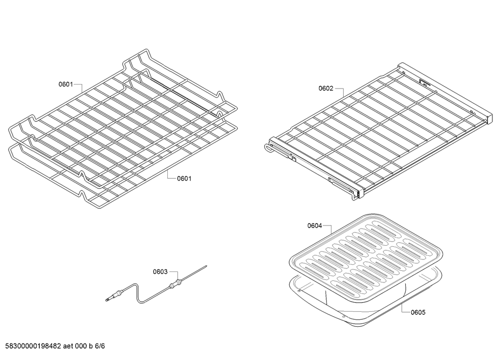 Diagram 6 Diagram and Parts List for HBLP451UC-02  Bosch Wall Oven
