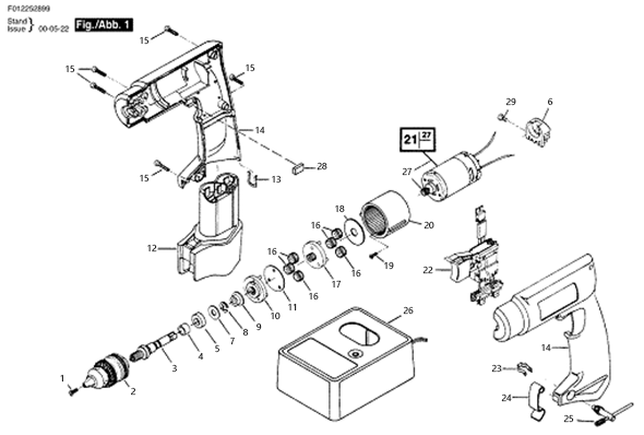 Bosch 2528type2 (F012252899) Diagram and Parts List for 2528 (TYPE 2)(F012252899) Bosch Cordless Drill