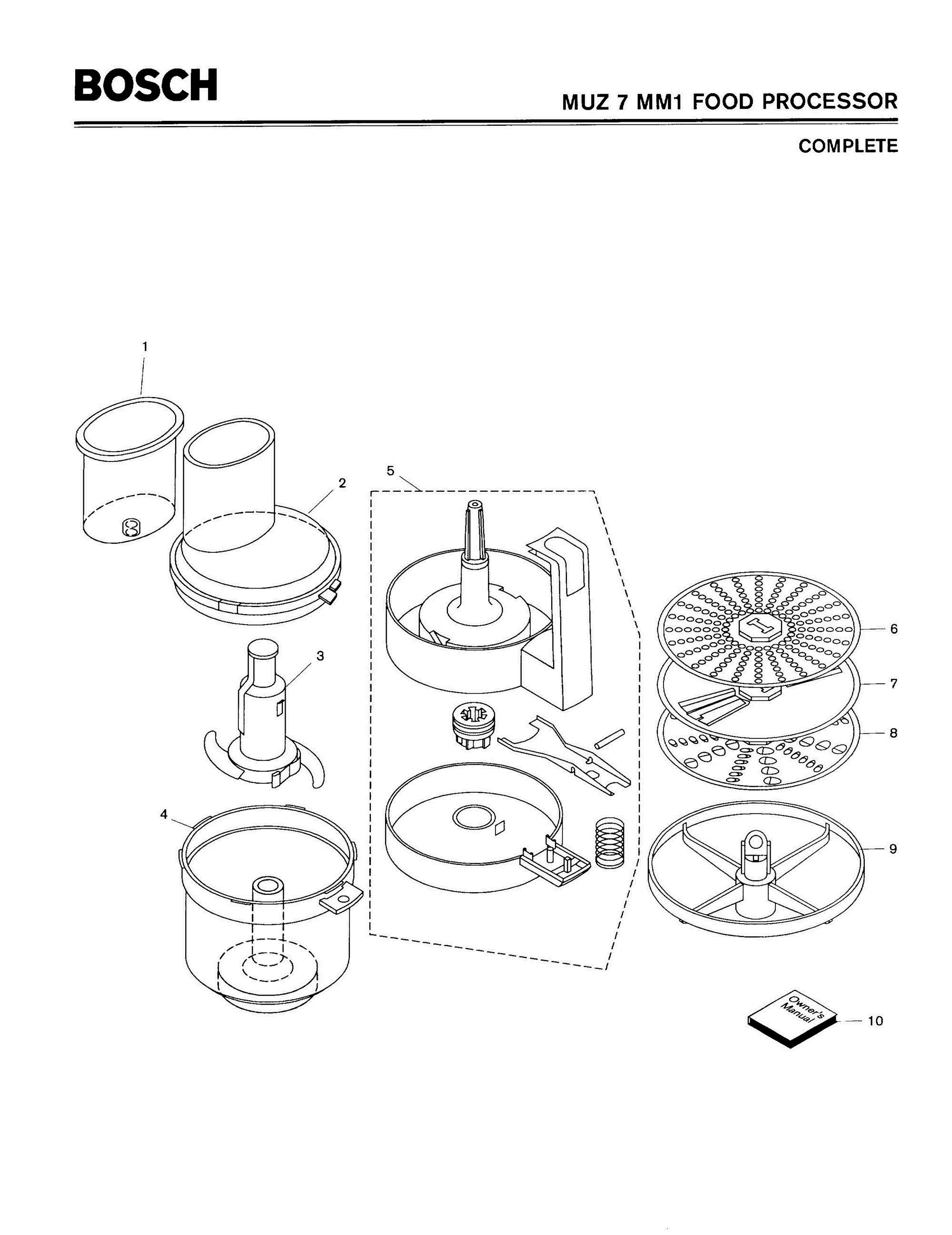 01 - COMPLETE Diagram and Parts List for MUZ7MM1  Bosch Food Processor