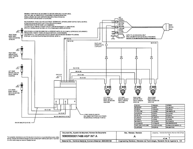 Wiring Diagram Diagram and Parts List for NGM5064UC 01 Bosch Cooktop