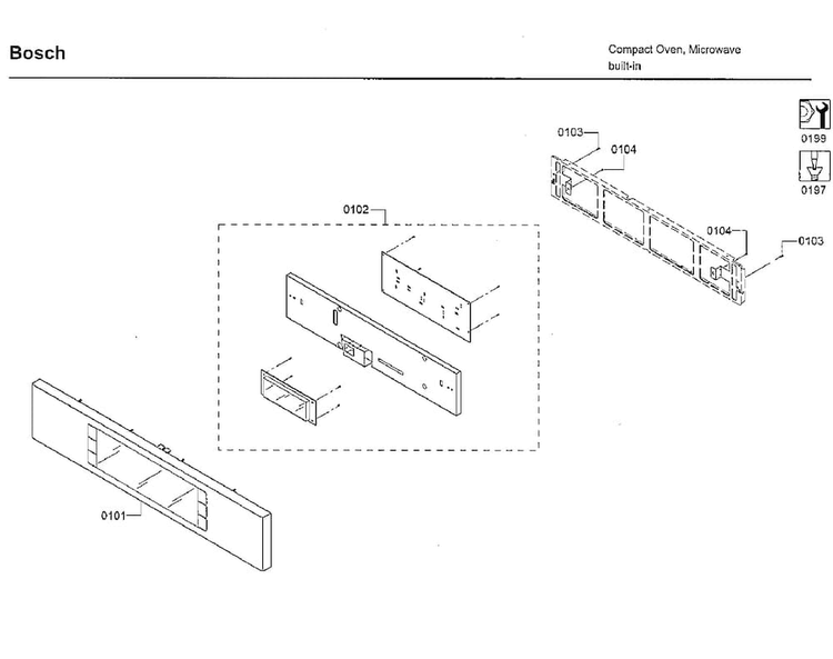 Control Panel Diagram and Parts List for HMB57152UC 02 Bosch Microwave