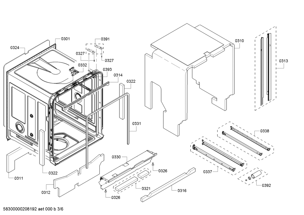 Diagram 3 Diagram and Parts List for SHPM98W75N 10 Bosch Dishwasher