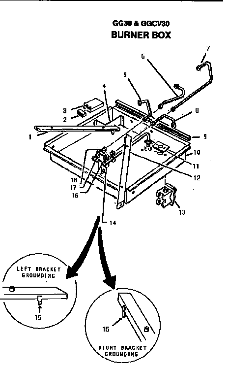 Section 4 Diagram and Parts List for GG3601  Thermador Cooktop