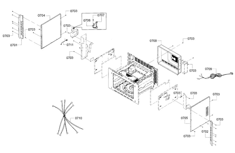 Cabinet 2 Diagram and Parts List for HMC87151UC 01 Bosch Microwave