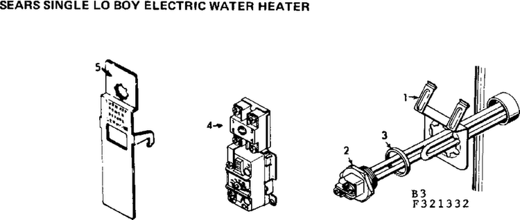 Functional Replacement Parts Diagram and Parts List for 153321352  Kenmore Water Heater
