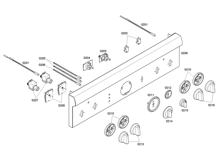Control Panel Diagram and Parts List for PRD304EHC 07 Thermador Range