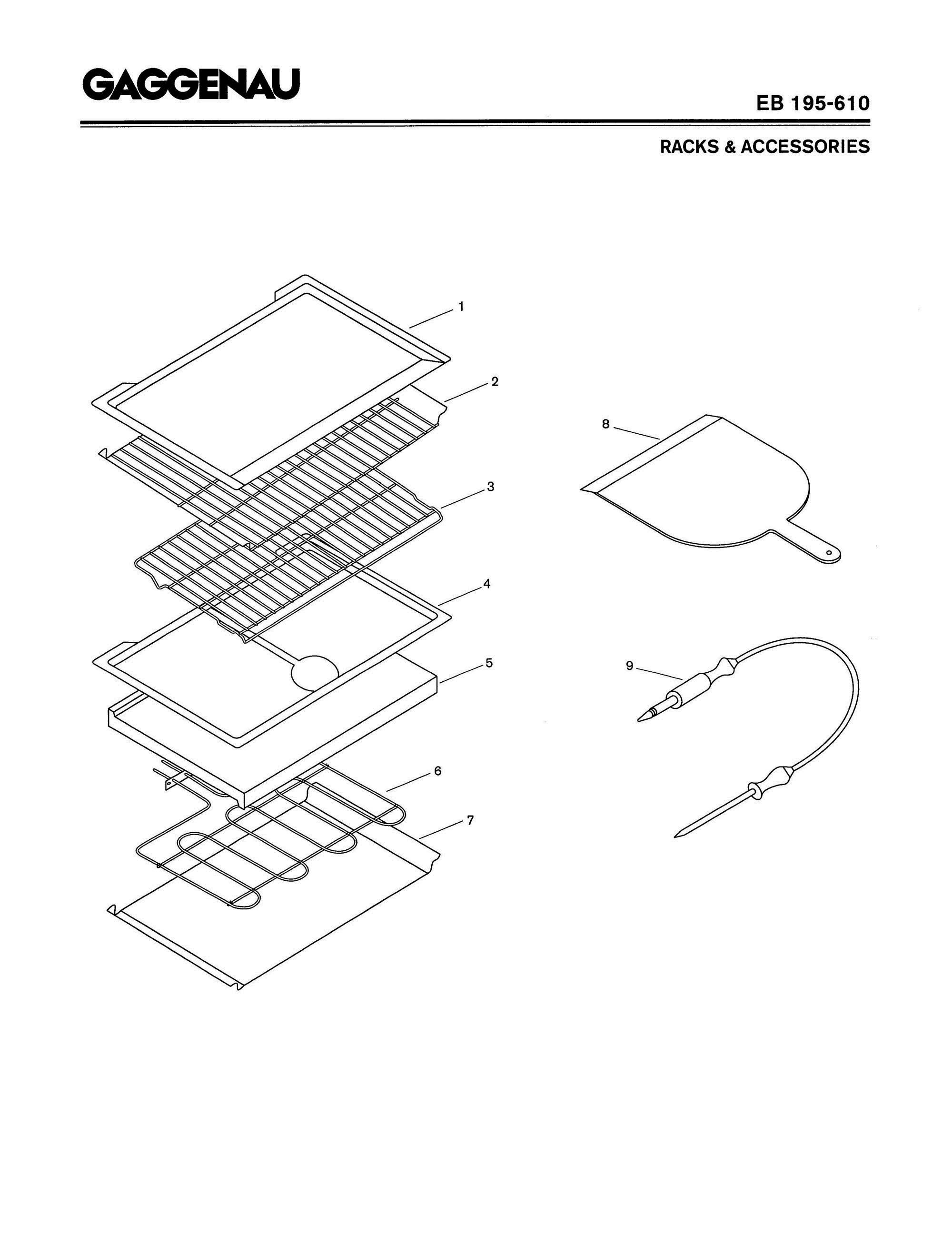 06 - RACKS & ACCESSORIES Diagram and Parts List for EB195-610  Bosch Range