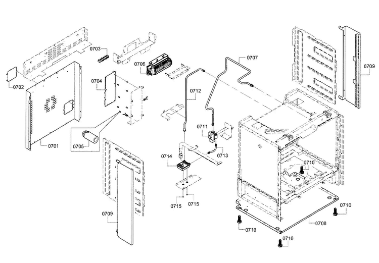 Frame Diagram and Parts List for HGI8054UC 01 Bosch Range