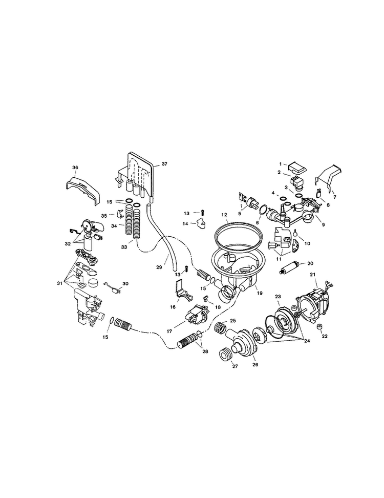 Component Assemblies Diagram and Parts List for SHI6806UC 06 Bosch Dishwasher