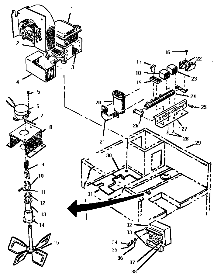 Power And Related Parts Diagram and Parts List for CMT127  Thermador Microwave