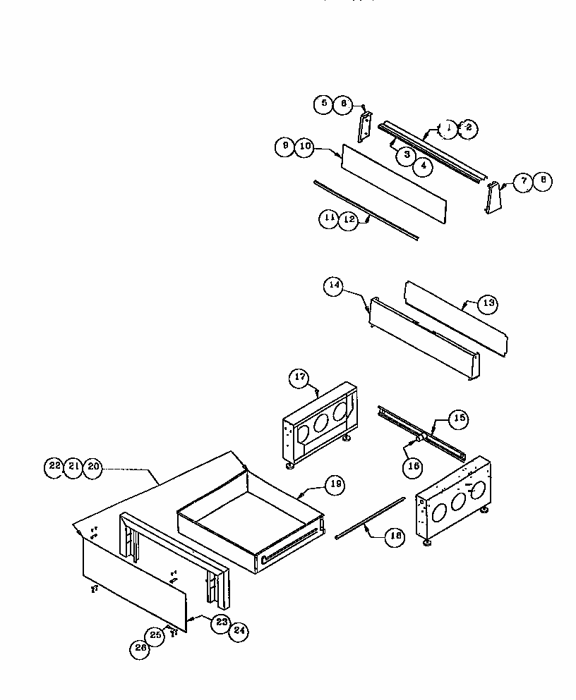 Storage Drawer And Base Diagram and Parts List for REF30  Thermador Range