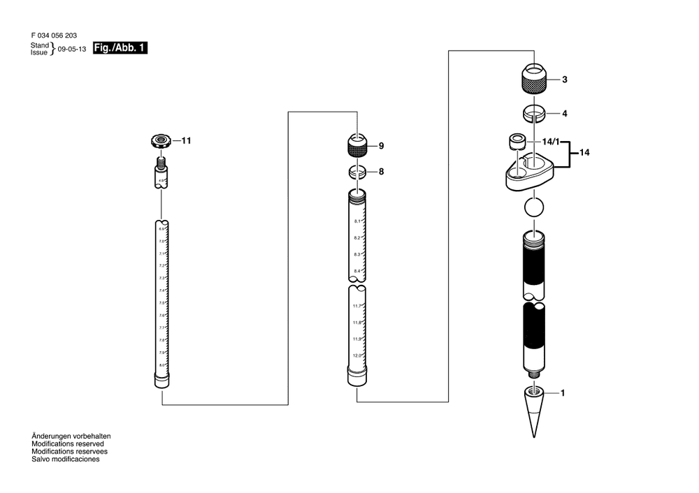 Diagram Diagram and Parts List for 4212 F 034 056 203 Bosch Tool Stand & Cart