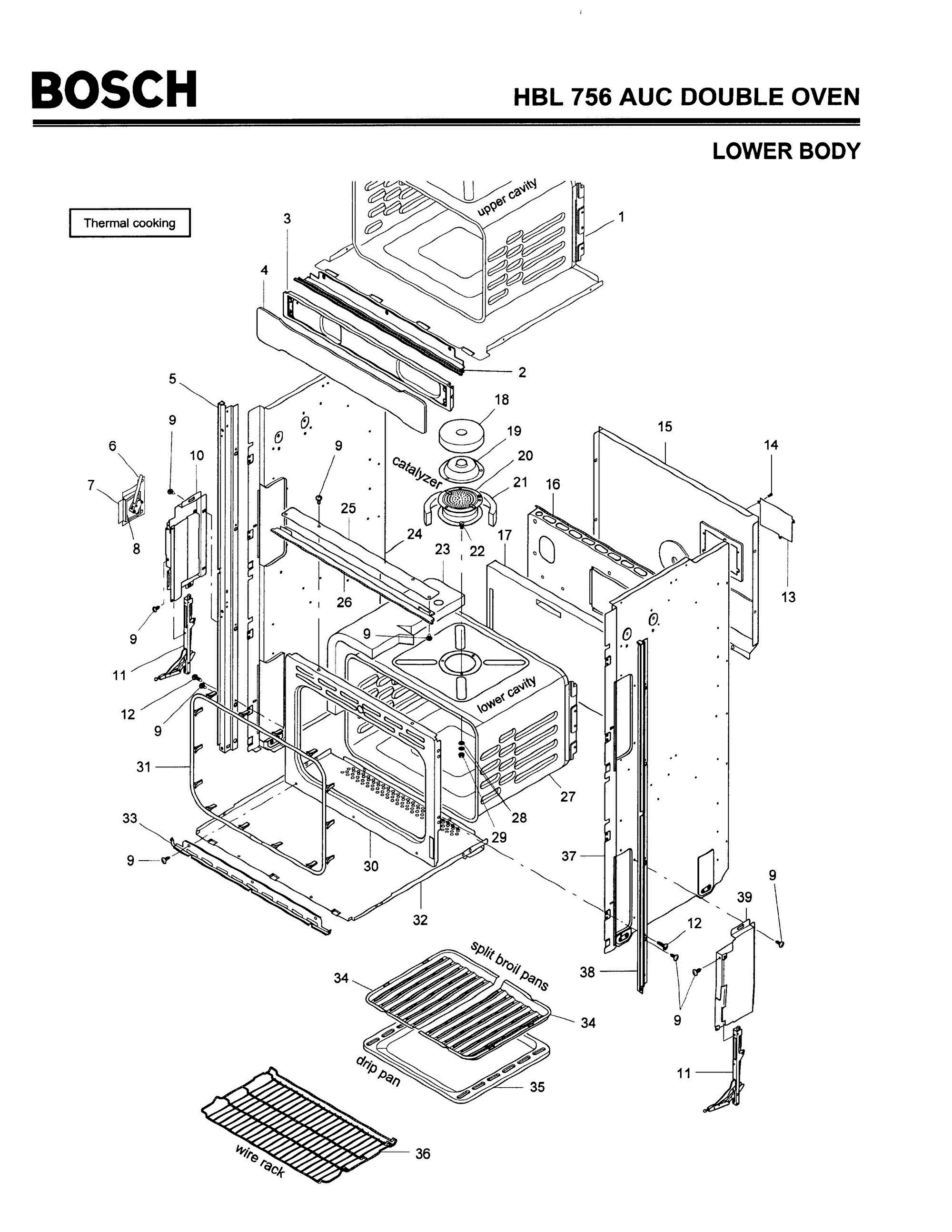 02 - BODY, LOWER Diagram and Parts List for HBL756AUC(FD8207-)  Bosch 