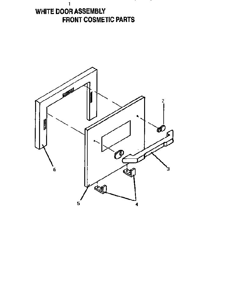 White Door Assembly Diagram and Parts List for CT127N  Thermador Wall Oven