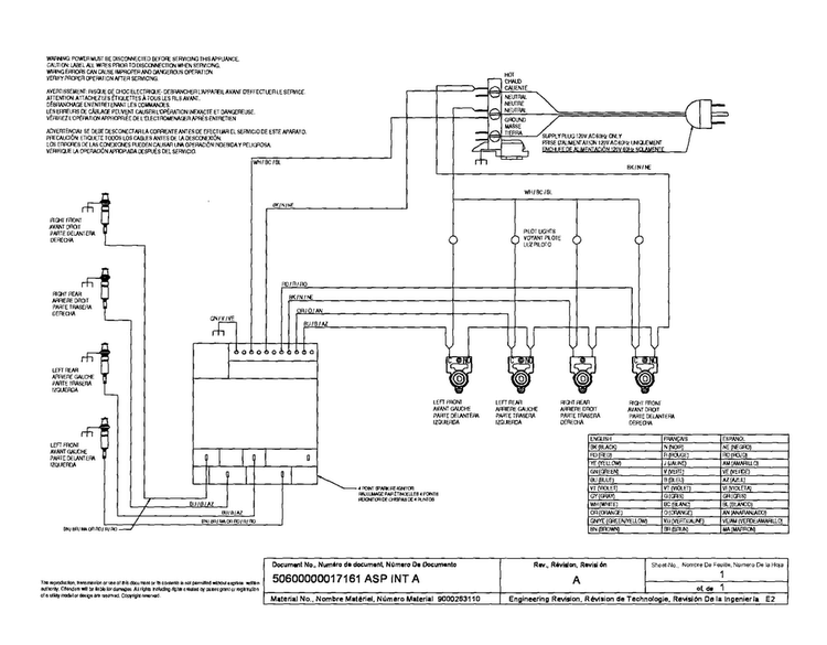 Wiring Diagram Diagram and Parts List for SGS304FS 02 Thermador Cooktop