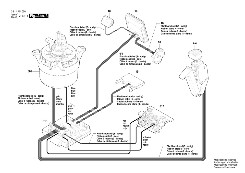 Diagram 3 Diagram and Parts List for GBH18V-34CF 3 611 J14 080 Bosch Hammer Drill