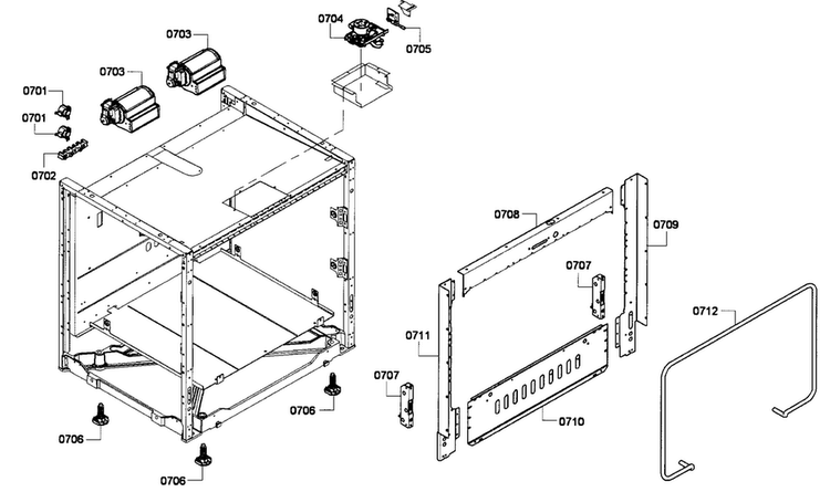 Cabinet 2 Diagram and Parts List for PRD304GHU 01 Thermador Range