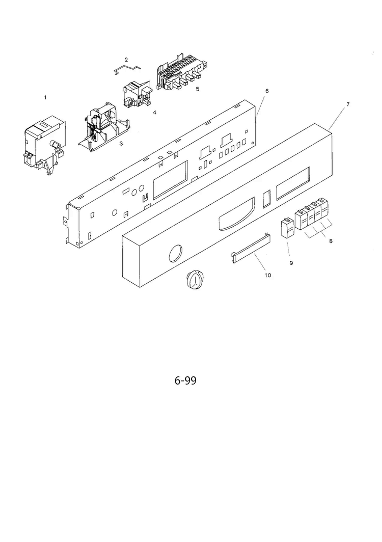 Fascia Panel Diagram and Parts List for SHU4002UC 06 Bosch Dishwasher