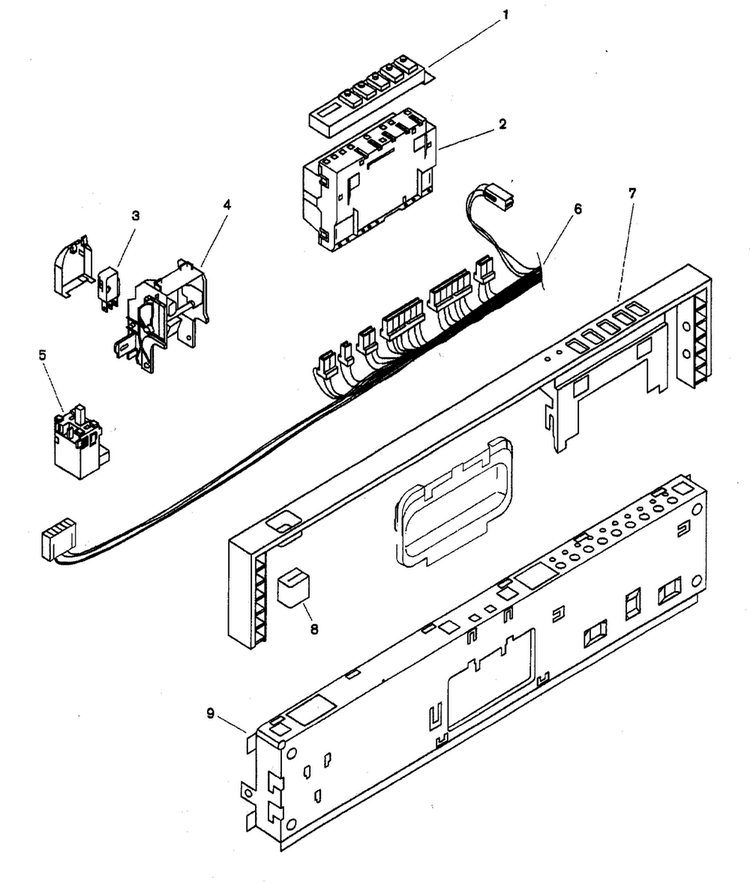 Fascia Panel Diagram and Parts List for SHU9926UC 12 Bosch Dishwasher