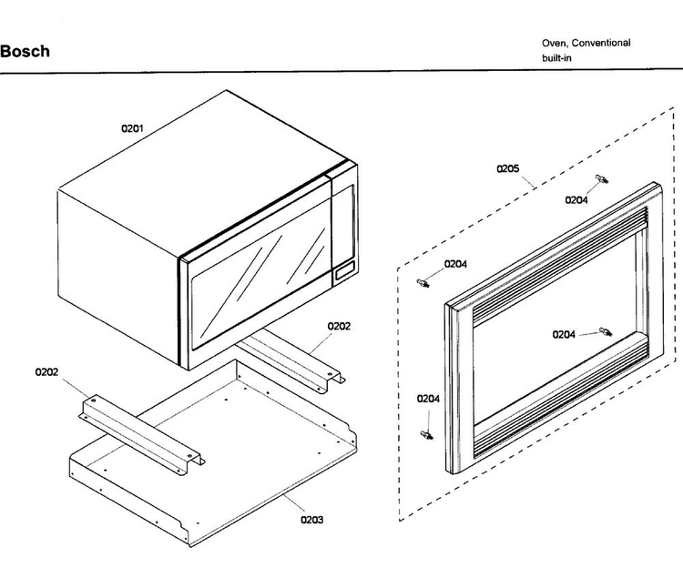 Frame-microwave Diagram and Parts List for HBL5720UC 01 Bosch Microwave