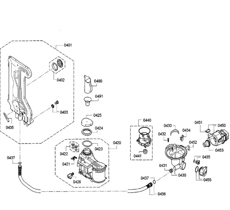 Pump Diagram and Parts List for SPV5ES53UC 07 Bosch Dishwasher