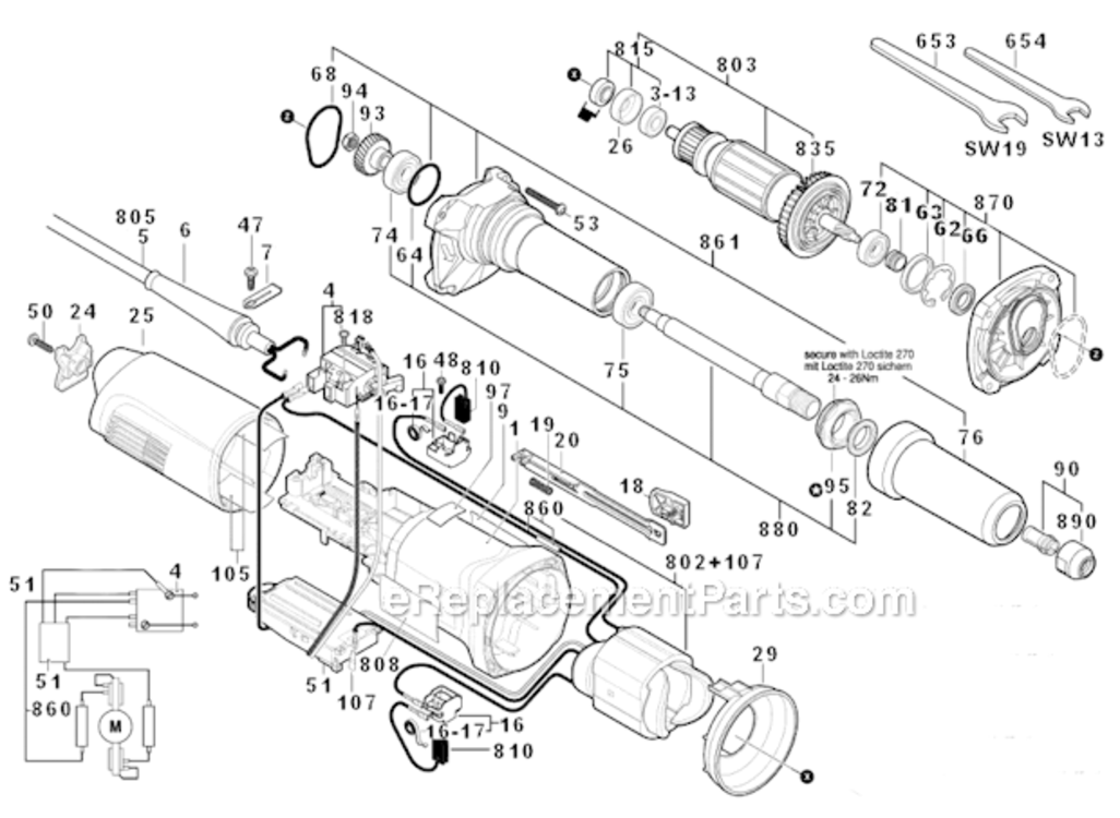 Page A Diagram and Parts List for DG490CE  Bosch Angle Grinder