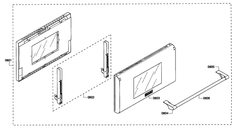 Door Assy Diagram and Parts List for PRD366EPG-01  Thermador Range