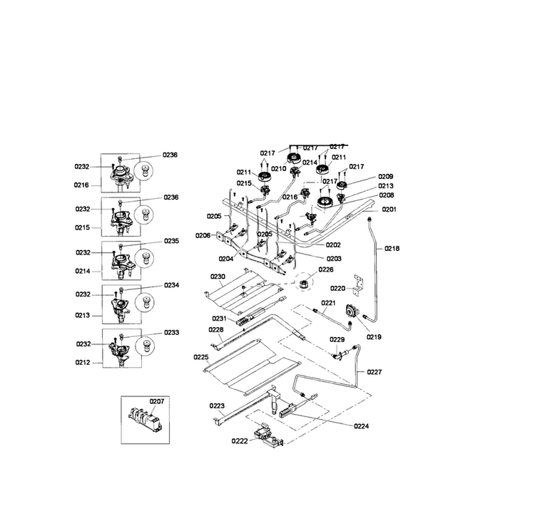 Valve Assy Diagram and Parts List for HGS3053UC 05 Bosch Range