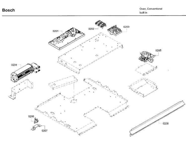 Latch Asy Diagram and Parts List for HBN5420UC 02 Bosch Wall Oven