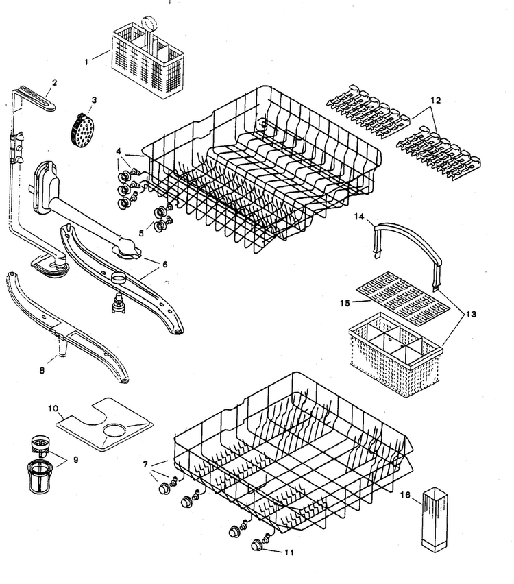 Racks Diagram and Parts List for SHU3305UC 06 Bosch Dishwasher