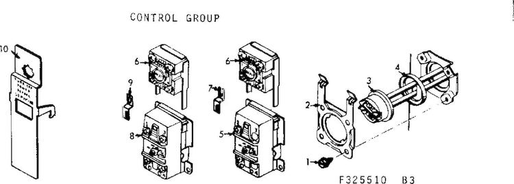 Control Group Diagram and Parts List for 153325510  Kenmore Water Heater