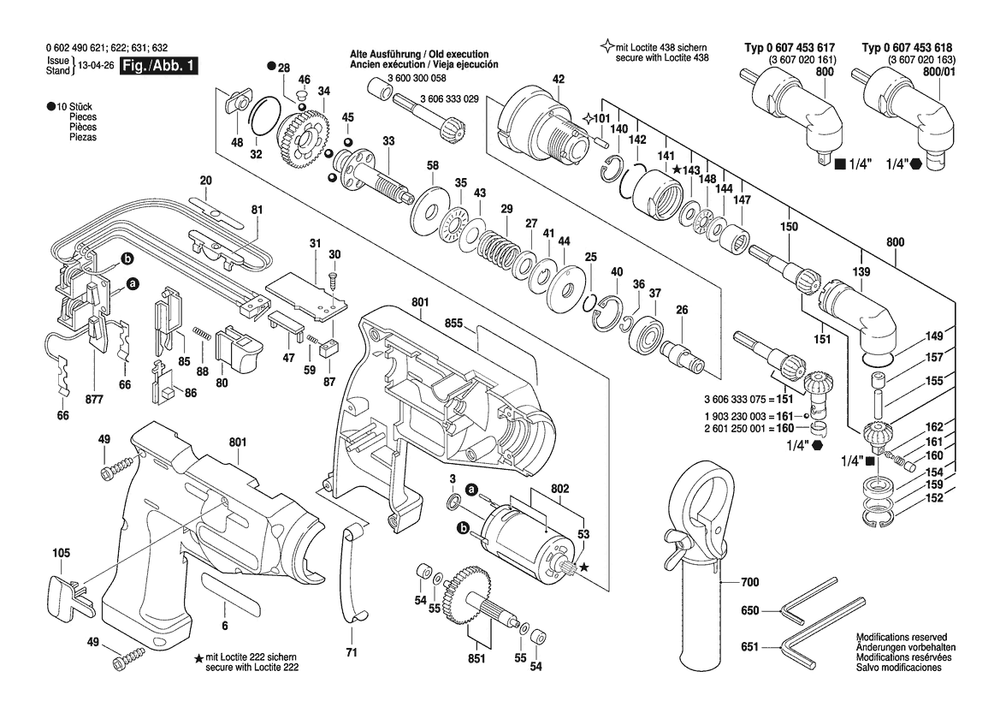 Section 1 Diagram and Parts List for 0602490633  Bosch Screwdriver