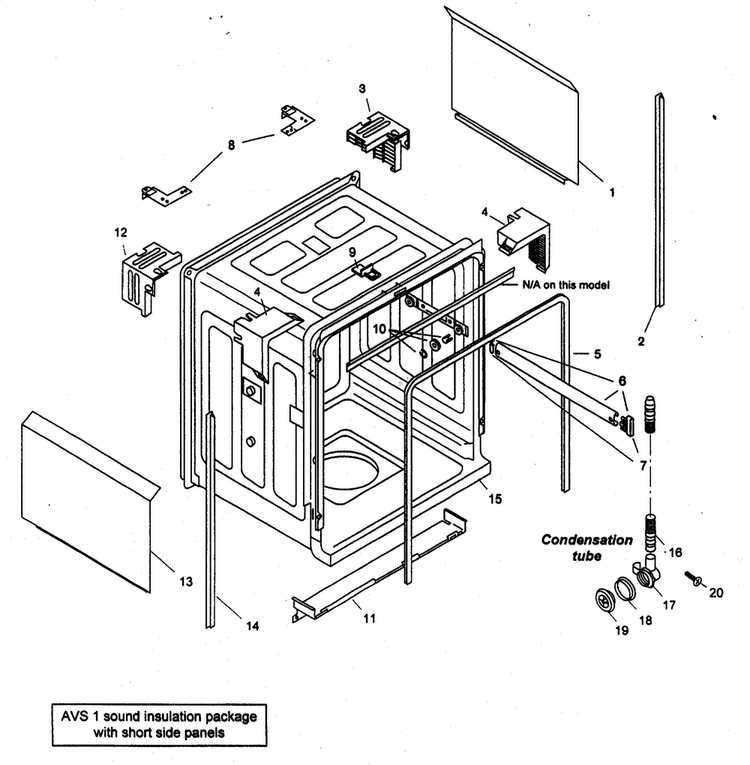Tank Assy Diagram and Parts List for SHU53E06UC 14 Bosch Dishwasher