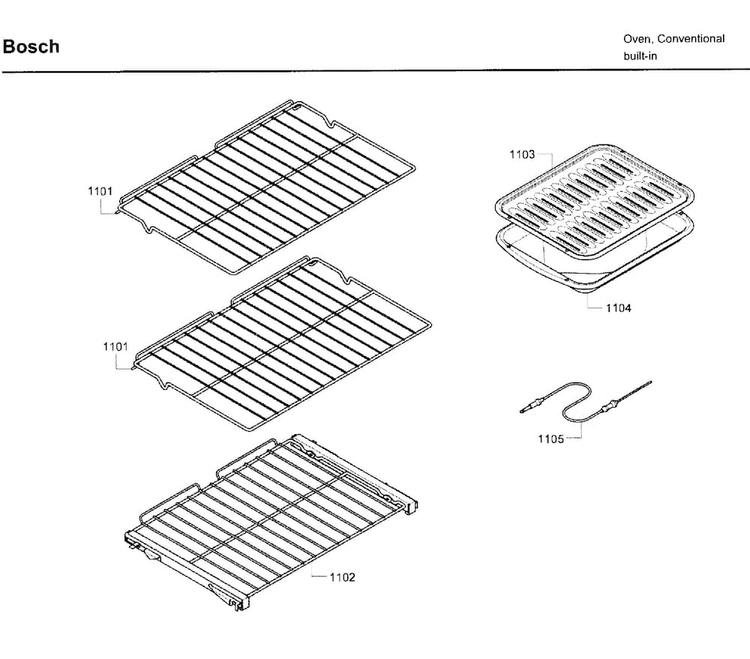 Rack Diagram and Parts List for HBL8750UC 12 Bosch Microwave Oven Combo