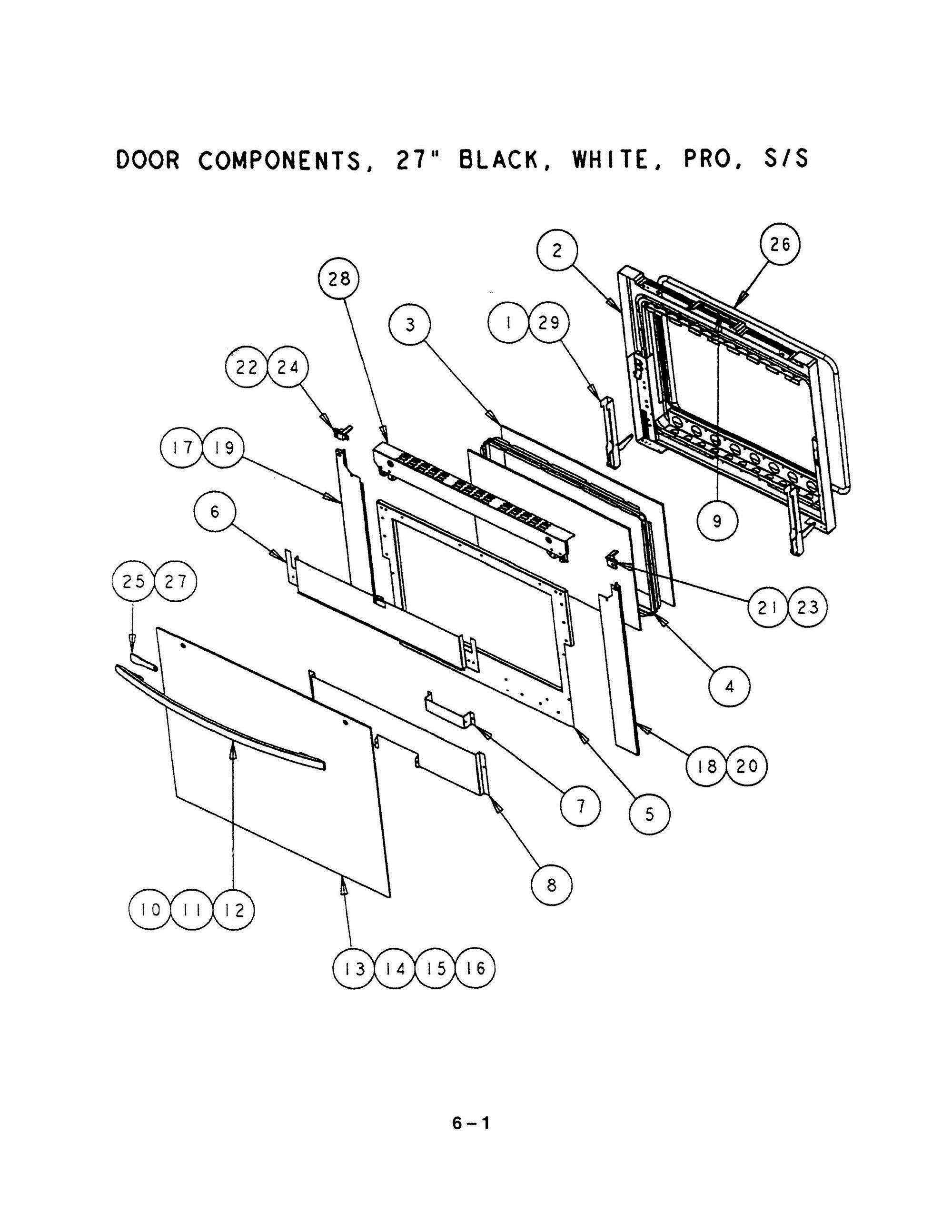 09 - DOOR 27`` Diagram and Parts List for S272T  Bosch Range