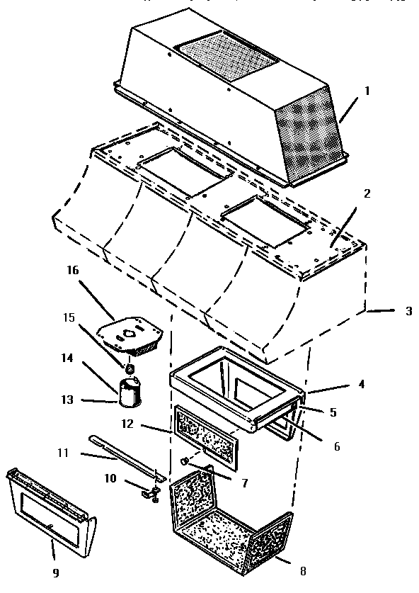 Section 1 Diagram and Parts List for PHW54S  Thermador Range Hood