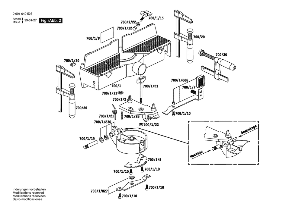Section 2 Diagram and Parts List for GFS350E 0601640537 Bosch Circular Saw