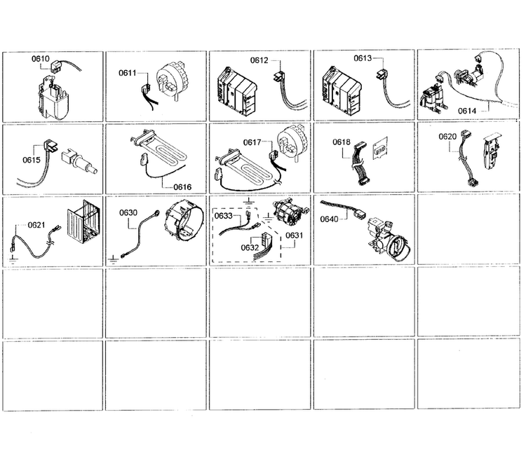 Cables Diagram and Parts List for WFVC5400UC 28 Bosch Washer