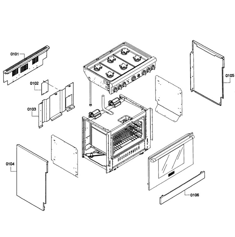 Main Assy Diagram and Parts List for PRD366GHU 02 Thermador Range