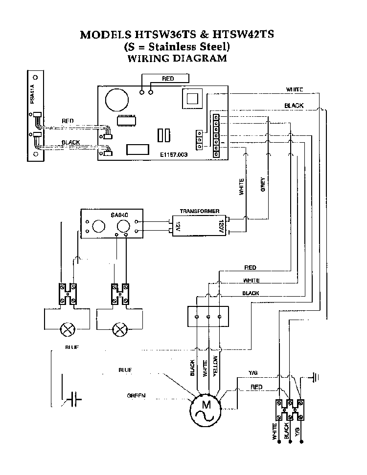Wiring Diagram Diagram and Parts List for HTSW  Thermador Range Hood
