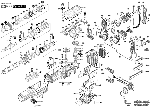 Bosch Gbh18v-45ck Diagram and Parts List for GBH18V-45CK  Bosch Hammer Drill