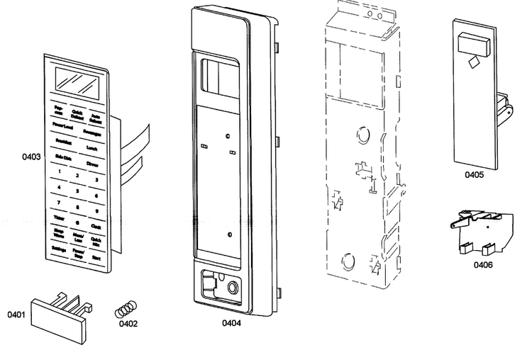 Control Panel Diagram and Parts List for HBL5720UC 02 Bosch Microwave