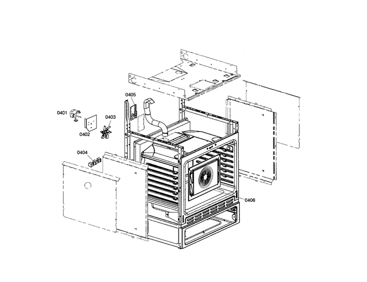 Air Channel Diagram and Parts List for HDS7132U 01 Bosch Range
