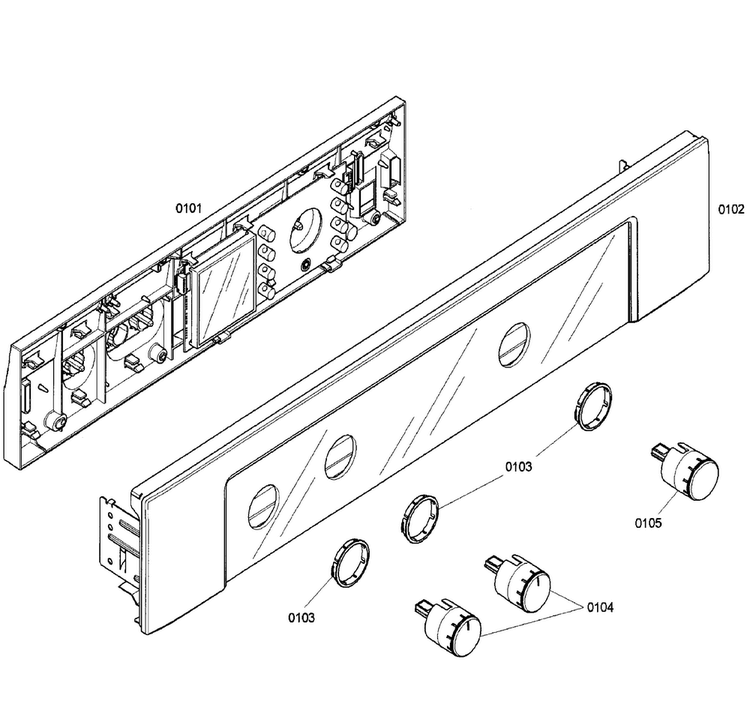 Control Panel Diagram and Parts List for HBN5660UC 02 Bosch Wall Oven