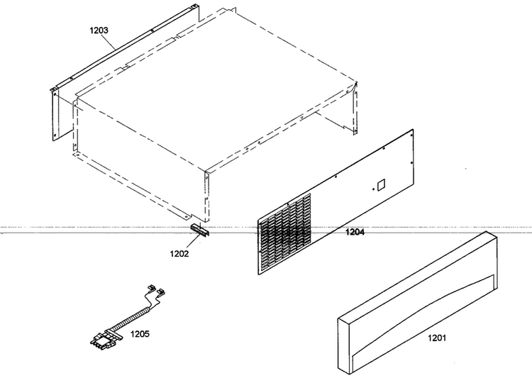 Top Grill Diagram and Parts List for KBUIT4255E 01 Thermador Refrigerator