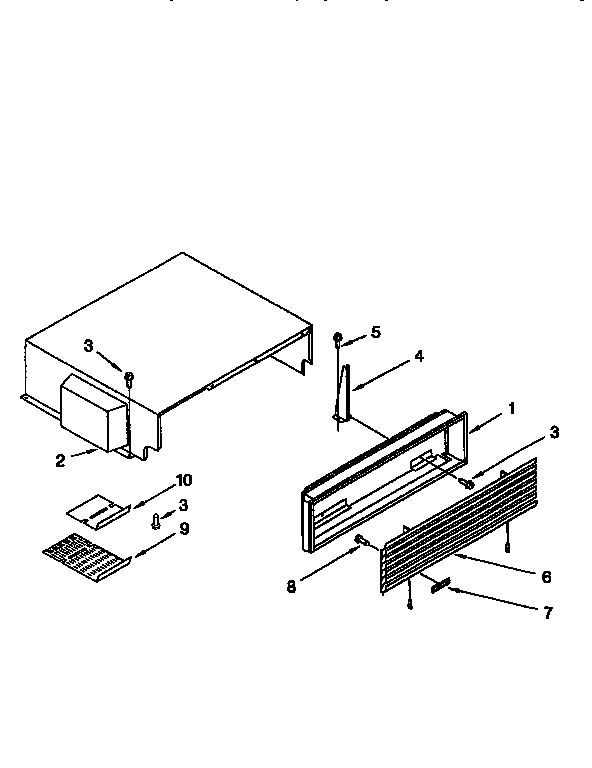 Top Grille And Unit Cover Diagram and Parts List for TSS36QBW00  Thermador Refrigerator