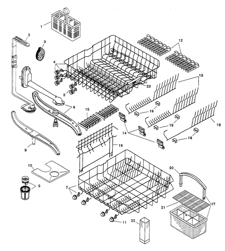 Racks Diagram and Parts List for SHU6806UC 11 Bosch Dishwasher