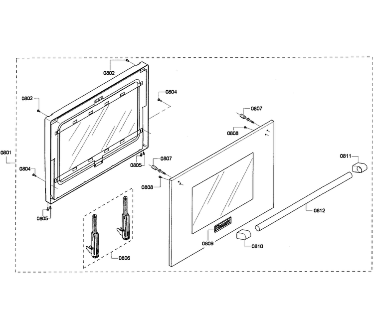 Door Assy Diagram and Parts List for PRD304GHU 04 Thermador Range