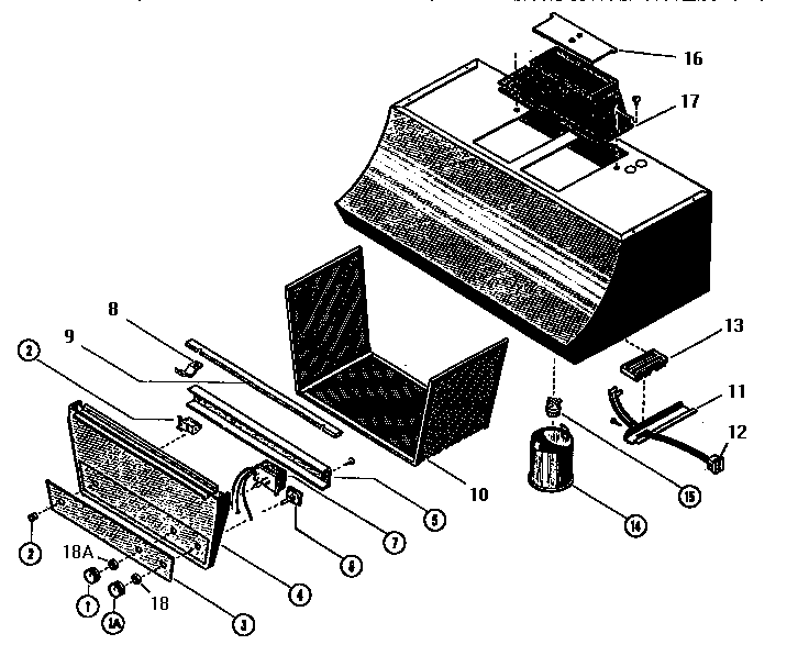 Section 1 Diagram and Parts List for H-64  Thermador Range Hood
